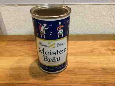 Meister Brau (97-22) empty flat top beer can by Peter Hand, Chicago, IL