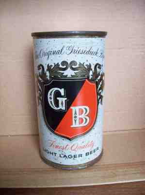 GB Griesedieck Brothers LIGHT LAGER BEER FLAT TOP BEER CAN