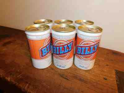 6 Pack of Billy Beer Cans W/ Original Plastic Ring 