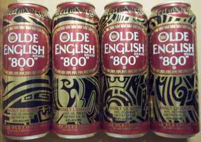 Set of 4  Inked in Vegas 24 oz Old English 800 ML Beer Cans FREE SHIPPING in USA