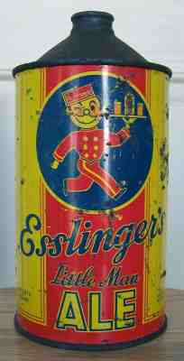 Esslinger's Little Man Ale Quart Cone Top Beer Can, Philadelphia, PA, 32 oz IRTP