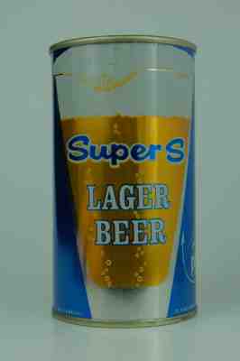 Super S ZIP TAB beer can, Grace Bros. Brewing Co., Santa Rosa, CA *STUNNING*