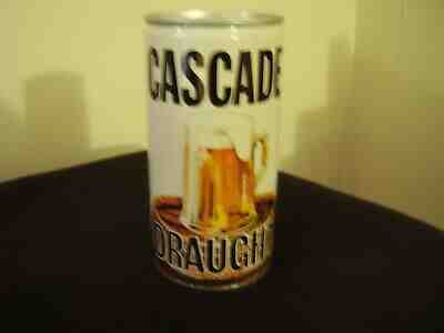 Vintage 1970's CASCADE DRAUGHT Beer Can 370ml Australia Pull Tab Bottom Opened