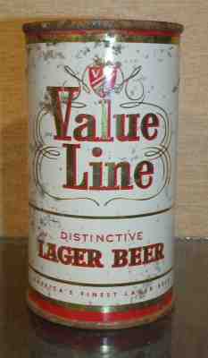 1950S OLD SCHOOL  VALUE LINE FLAT TOP BEER CAN MAIER BREWING LOS ANGELES CA 