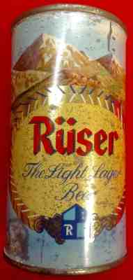 Ruser Beer Can????-Vintage Beer Can-Vintage Ruser Beer Can-Steel Flat Top Beer Can