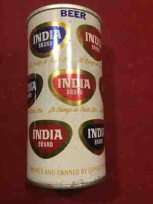 INDIA BEER CERVEZA ss 10oz Pull Tab Beer CAN, Mayaguez, PUERTO RICO Early 1970s