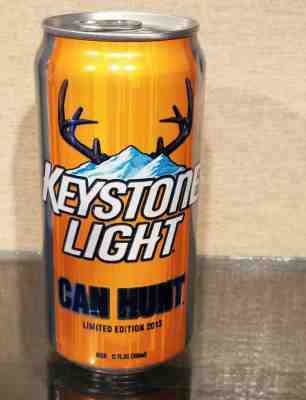 2013 RARE CAN HUNT KEYSTONE BOTTOM OPENED COORS BEER CAN GOLDEN CO TALL 12 OUNCE