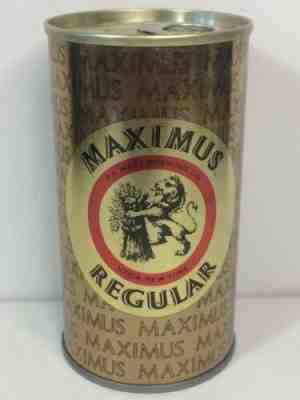 Maximus Regular AIR FILLED Straight Steel Beer Can Extremely Clean w/ No Dents