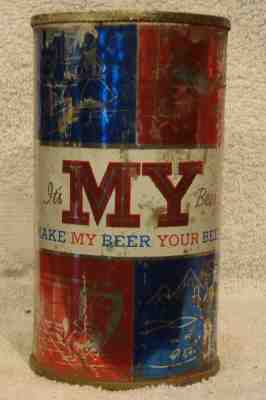 1958 MAKE MY BEER YOUR BEER FLAT TOP BEER CAN METZ BREWING OMAHA NEBRASKA