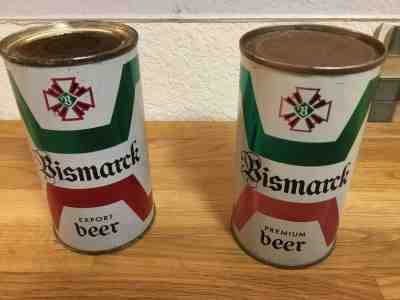 2 different Bismarck (37-12 & 37-14) flat top beer cans by Bismarck, Chicago, IL