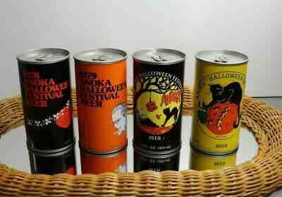 VTG ANOKA 1978-79-80-81 12 OZ HALLOWEEN STEEL BEER CANS 12 FL OZ SCHELL BREW CO