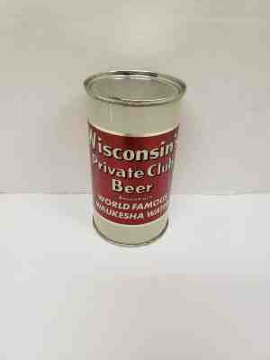 Wisconsin Private Club beer can, flat top, AS, burgundy, Spring City, Waukesha