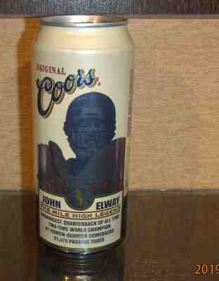 JOHN ELWAY NFL FOOTBALL COORS LIGHT BEER CAN DENVER BRONCOS BOTTOM OPENED NFL