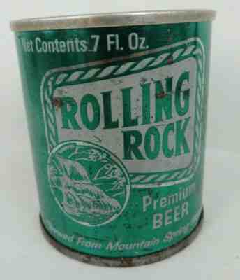 ROLLING ROCK SS 7oz pull tab beer can OLD LATROBE "33" horse  PA Pennsylvania 