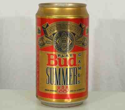 BUDWEISER 1992 •BUD SUMMER GAMES• PULL TAB BEER CAN ST. LOUIS, MISSOURI MO LIGHT