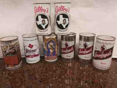 Gilley's Shiner Leinenkugel's Olde Frothingslosh Fat Lady Pull Tab Beer Cans