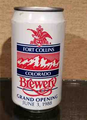 1988 FORT COLLINS GRAND OPENING BOTTOM OPENED PULL TAB BEER CAN BUDWEISER
