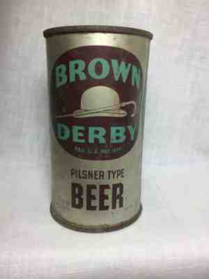 "Brown Derby Pilsner Type Beer" Flat Top Beer Can Eureka CA O I   & IRTP ~ Dents