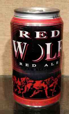 BOTTOM OPEN RED WOLF RED ALE PULL TAB BEER CAN BOTTOM OPEN ST LOUIS MISSOURI