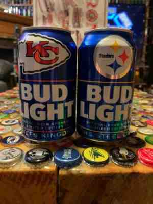 Bud Light Kickoff Kansas City Chiefs And Pittsburgh Steelers Beer Cans