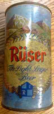 Ruser Beer Can????Vintage Beer Can????Vintage Ruser Beer Can-Steel Flat Top Beer Can