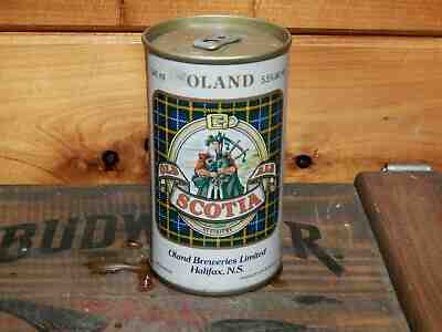 SWEET VINTAGE BOTTOM OPENED OLD SCOTIA ALE TAB TOP BEER CAN HALIFAX NOVA SCOTIA
