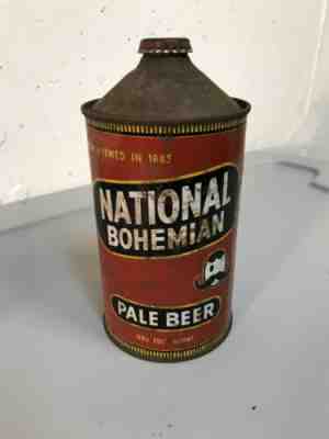 National Bohemian Quart 32 Oz Cone Top Beer Can Original Cap Untouched As Found 