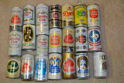 Lot Texas Louisiana Mardi Gras Pearl Brewing Beer Cans JR Lone Star Dixie Pride