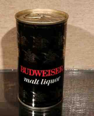 * BOTTOM OPENED 1970 BUDWEISER MALT LIQUOR PULL TAB BEER CAN  ST LOUIS MISSOURI