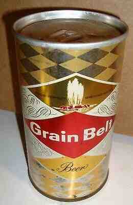 Vintage Steel Grain Belt Flat Top Beer Can with Early Pull Tab