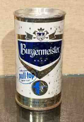 * 1960s ZIP TAB INTACT STEEL BURGERMEISTER PULL TAB BEER CAN SAN FRANCISCO CA