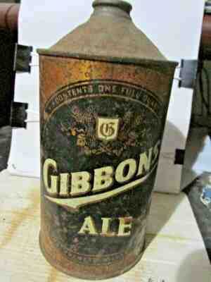 GIBBONS ALE  QUART SIZE CONE TOP BEER CAN  -[READ DESCRIPTION]