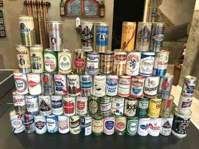 60 vintage beer cans from the 1970s Falstaff, Reading, Home, Hamms, Blatz, Cooks
