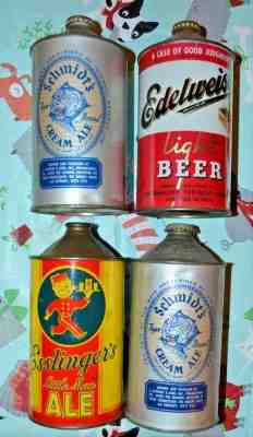 Lot of 4 Quart Cone Top Beer Cans.IRTP