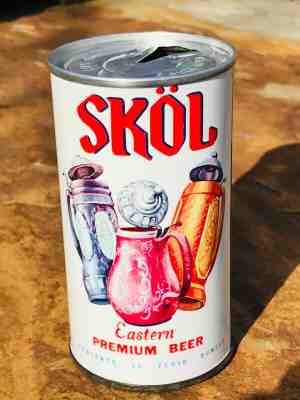 SKÖL BEER CAN DREWERYS SOUTH BEND, INDIANA GRAPHIC *VERY RARE FAN TAB*