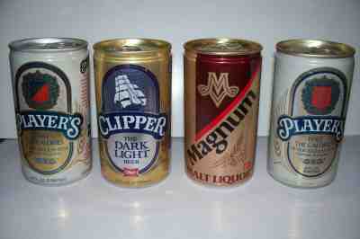 Miller beer cans Players Clipper Magnum Nice