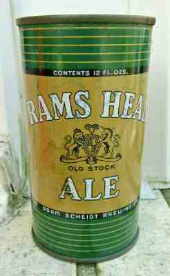 Rams Head Old Stock Ale Flat Top Beer Can Adam Scheidt Brewing Co. Norristown PA