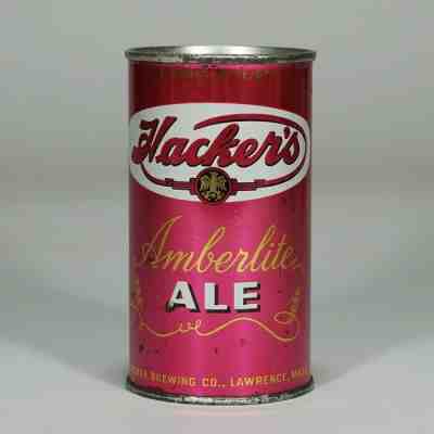Hacker's Brewing Amberlite Ale Flat Top Beer Can Lawrence MA 78-34 --RARE CLEAN-