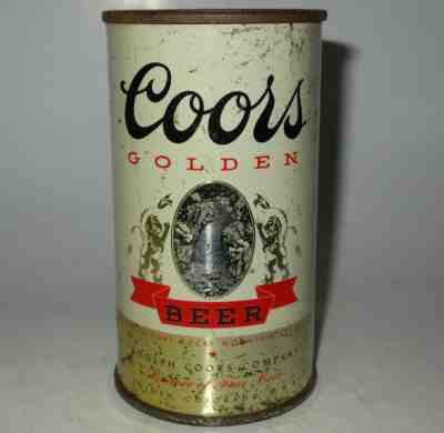 late 1930s Coors flat top beer can, Golden, Colorado, IRTP, non-OI