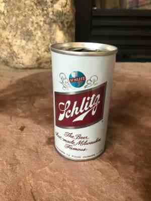 SCHLITZ STRAIGHT STEEL PULL TAB BEER CAN  