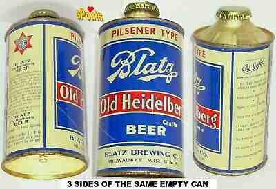 4% BLATZ OLD HEIDELBERG PILSENER TYPE IRTP CONE TOP BEER CAN MILWAUKEE WISCONSIN