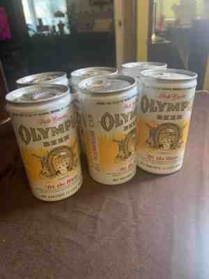 Vintage Olympia Beer 6 Pack Flat Pull Top Tumwater 12oz FULL CANS You’re Welcome