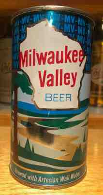 Milwaukee Valley beer flat top can - USBC 100-10 -SUPER RARE - AWESOME CONDITION