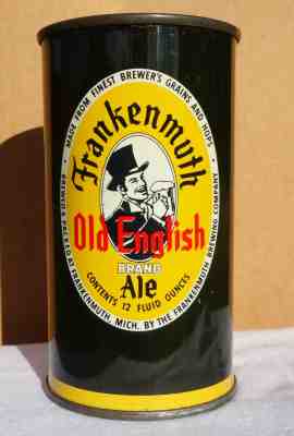 Frankenmuth Old English ALE ***RARE*** Yellow Oval Flat Top Beer Can