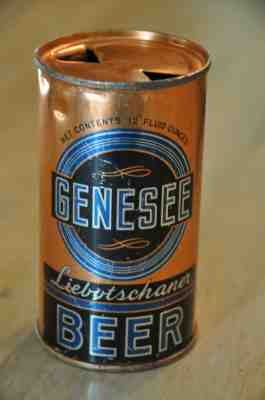 Genessee Liebotshaner Beer Opening Instructions Flat Top Can