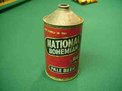 Vintage NATIONAL BOHEMIAN   QUART CONE TOP BEER CAN 