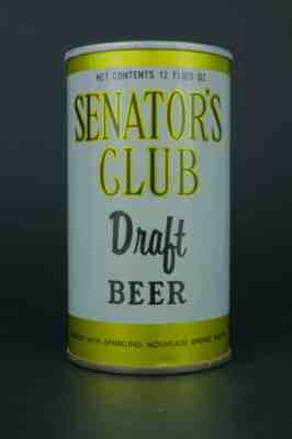 Senator's Club pull tab beer can, Columbia Brewing, Shenadoah Reading  PA TOUGH 