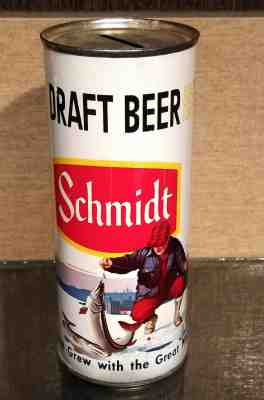 HALF QUART SCHMIDT DRAFT BANK LID STEEL BEER CAN DIV ASSOCIATED 1 CITY ST PAUL 