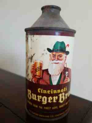 Burger Brau Cone Top Beer Can Cincinnati Ohio 