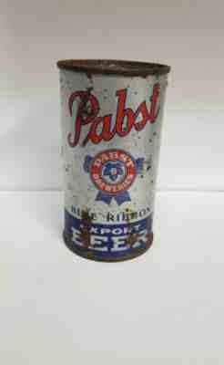 Old 1930's PABST BLUE RIBBON FLAT TOP BEER CAN Vintage Troystime